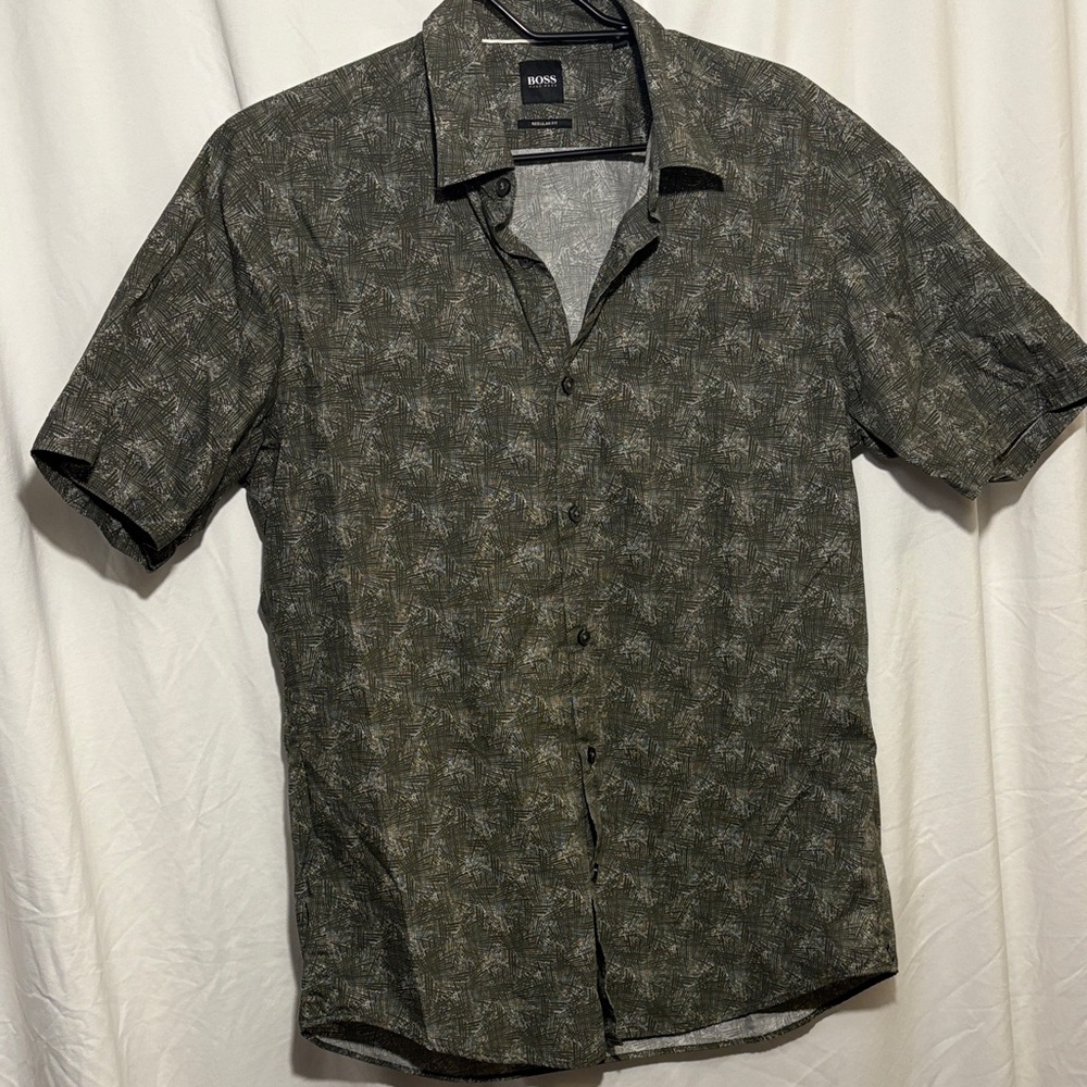 Hugo Boss Dark Patterned Button Shirt